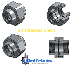 what is stainless steel threaded union - مهره ماسوره رزوه ای - مهره ماسوره دنده ای - مهره ماسوره یک سر رزوه - مهره ماسوره دو سر رزوه